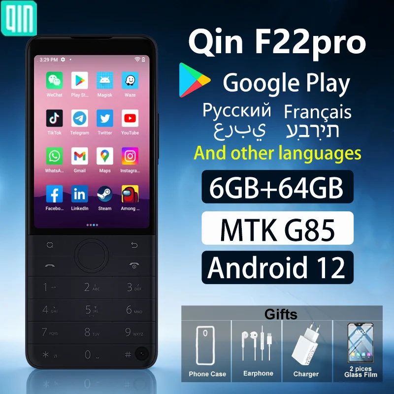 Duo Qin F22 Pro Smart Phone Wifi 5G+3.5 Inch 6GB 64GB Add Google Store Android QinGlobal Version Mobile Phone