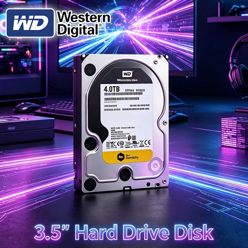 Western Digital WD Gold HDD 2TB 4TB SATA 6.0Gb/s 3.5" Hard Drive Disk For Security System Video Recorder Ssd Hard Disk