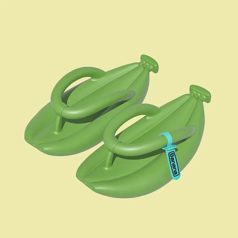 1 Paar Sommer-Hausschuhe, Cartoon, rutschfest, Stoßdämpfung, dicke Sohle, zum Gehen, weich, für Zuhause, Paar, lustige Bananen-Flip-Flops – Detail 14