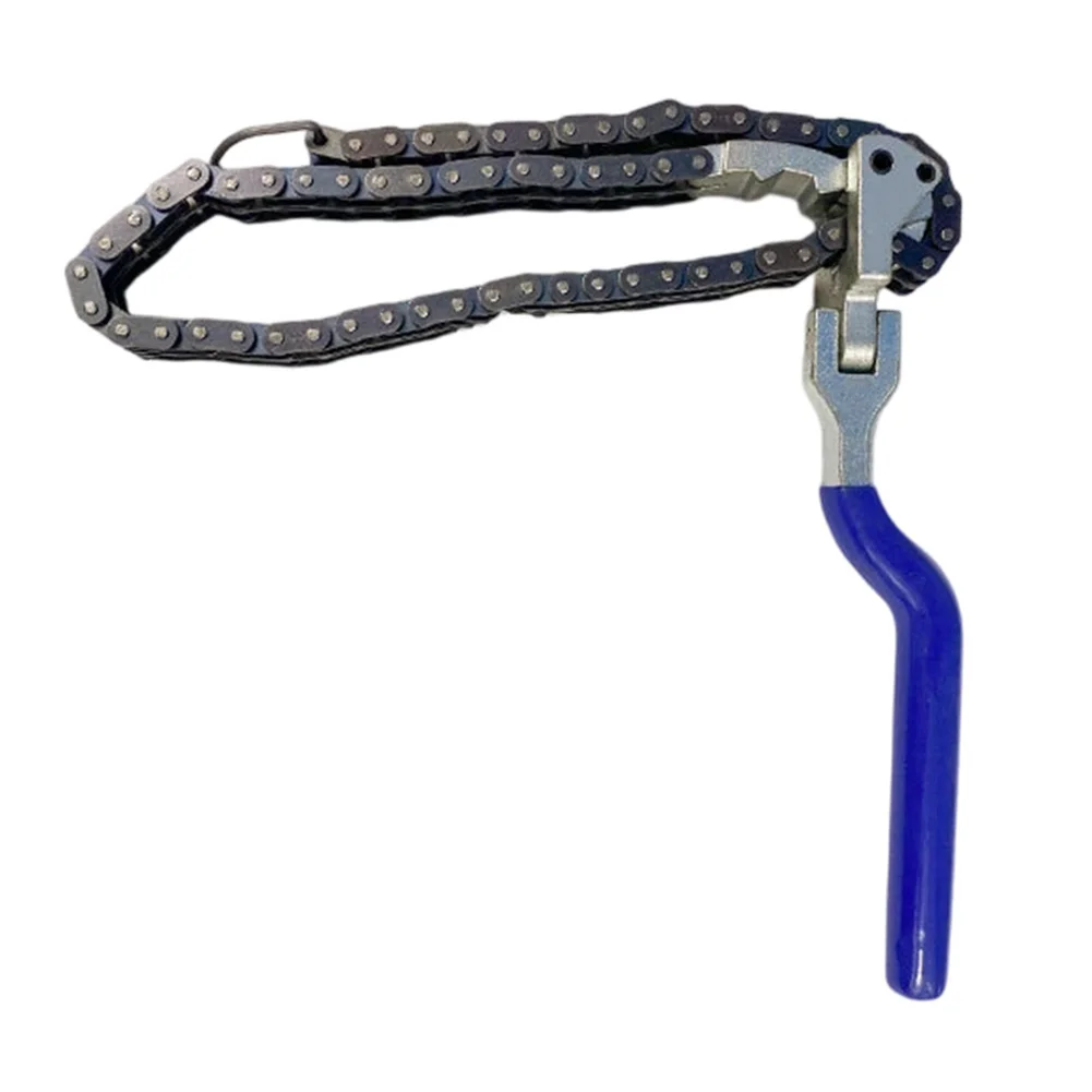 Chain Filter Wrench with Flexible Chain Adjustment from 6 to 19.5 cm and Anti Slip Double Hook Spring for Oil Filter Maintenance