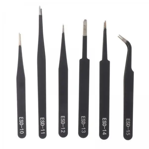 

Stainless Steel Precision Tweezers Set for Crafting and Soldering Professional Tool Kit for Electronics Hobby