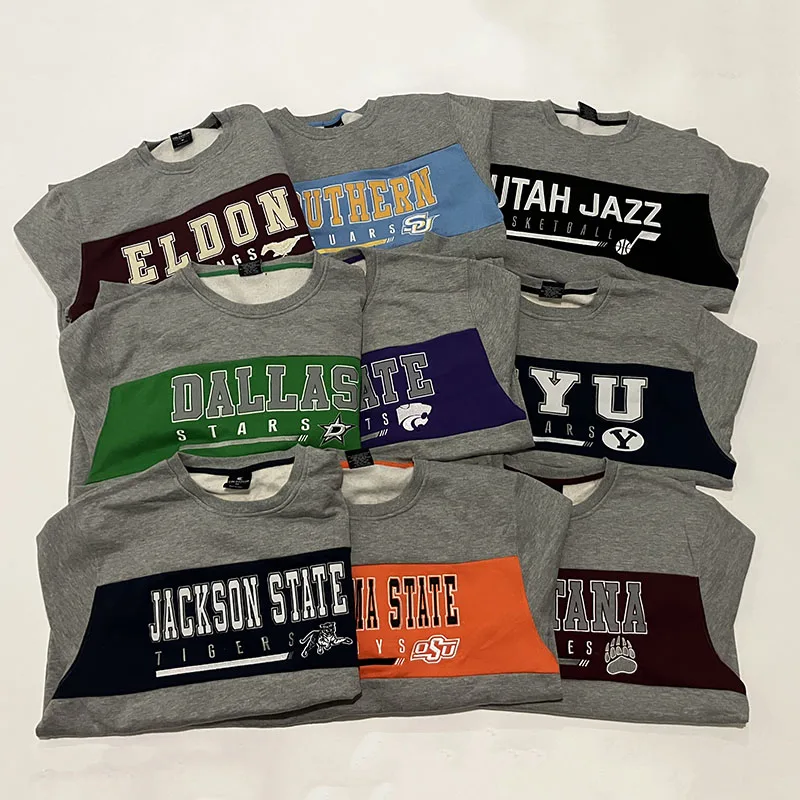 Mole Esportivo de Basquete NCAA Universi Alliance América do Norte com Gola Redonda e Blocos de Cores Bordados, Modelo S...