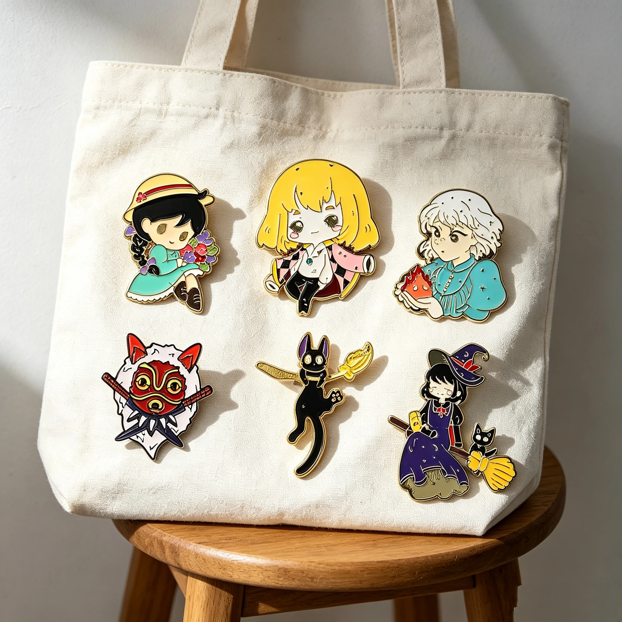 6-teiliges Set japanischer Märchenmädchen-Emaille-Anstecker, Fantasy-Anime-Charakter-Metallabzeichen, Dekor-Broschen für Rucksack & Jacke – Detail 3