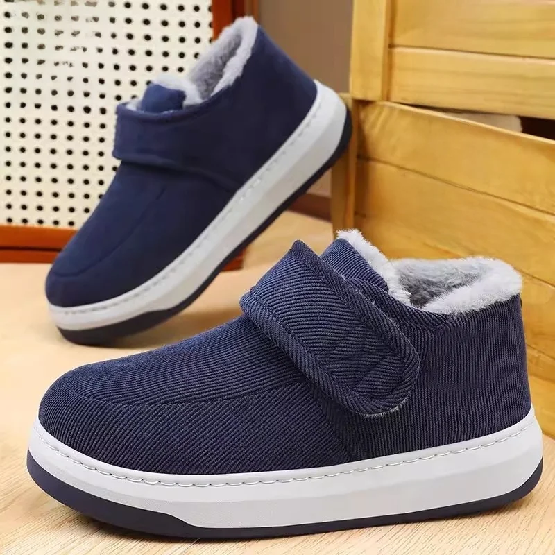 

Thiened Fce Winter Snow Boots Men's Anti-cold Warmth Magic Tape Thi Bot Anti-slip Middle-aged And ly Cotton Bo...