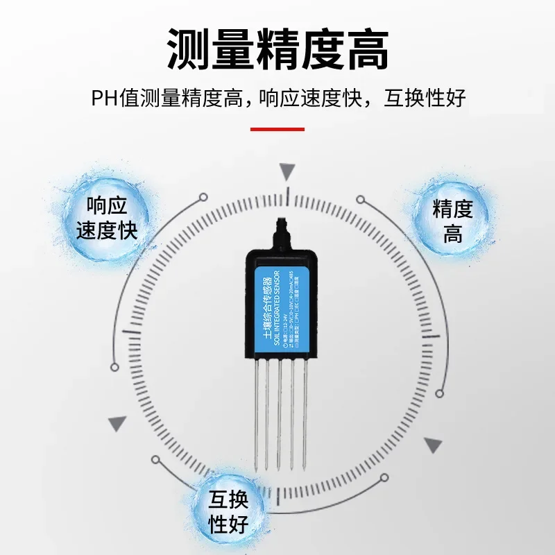 Soil NPK EC Conductivity Temperature Moisture PH Sensor 7 in 1 Digital Soil PH Probe Meter Testers