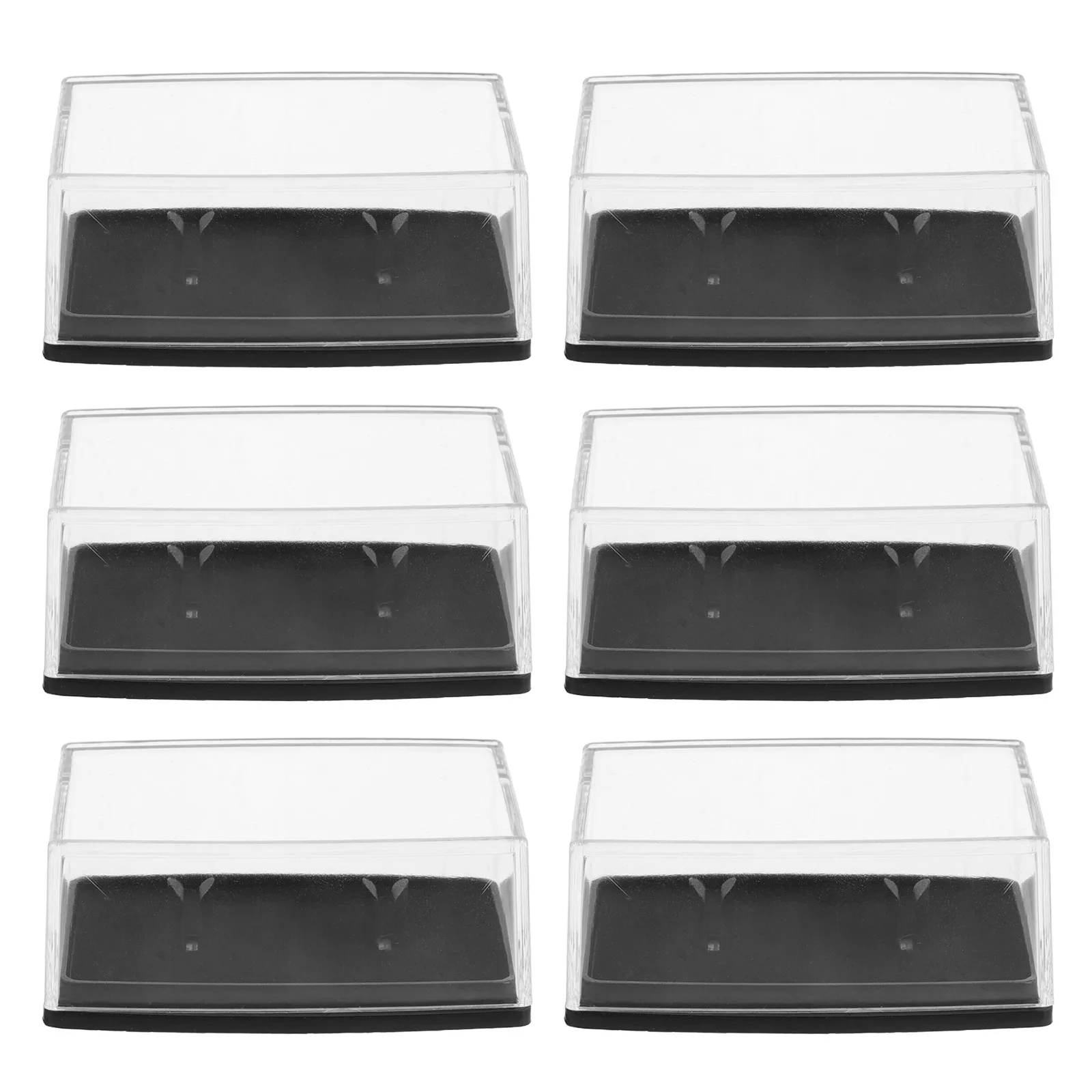 

6pcs Men'S Cufflink Box Gentleman Style Keepsake Jewelry Storage Organizer Transparent Display Case For Rings Brooches Cufflinks