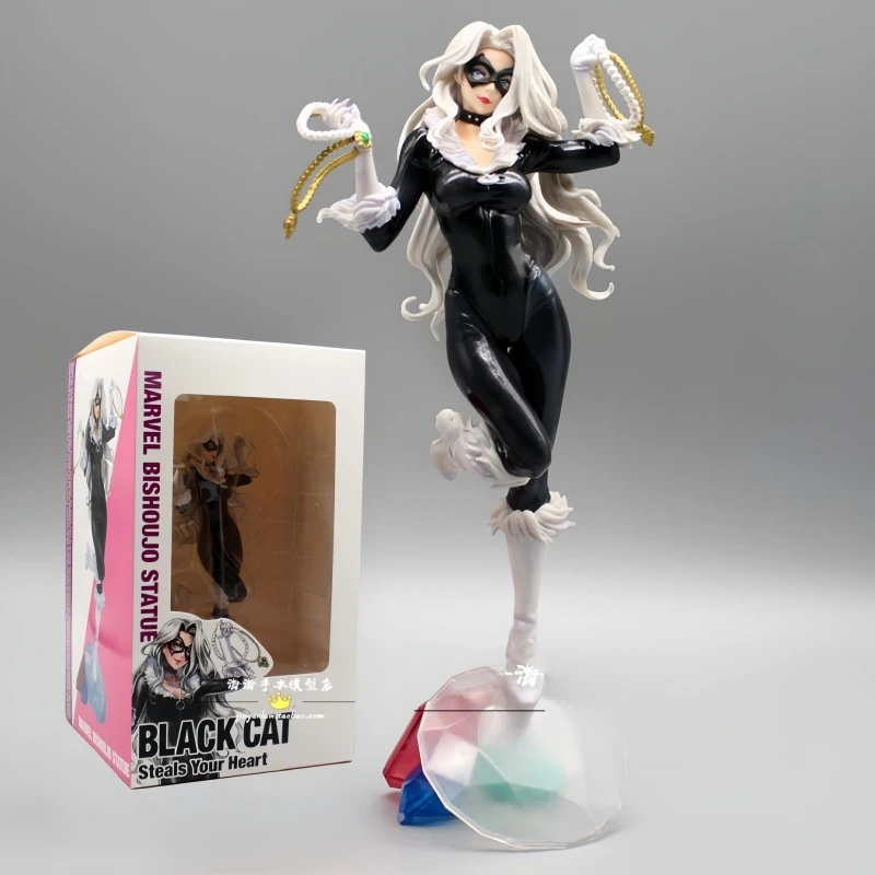 

Hot Marvel Bishoujo Statue Black Cat Pvc Figure Model Toy Collection Display Doll Birthday Gift Toy 25cm Anime Characters