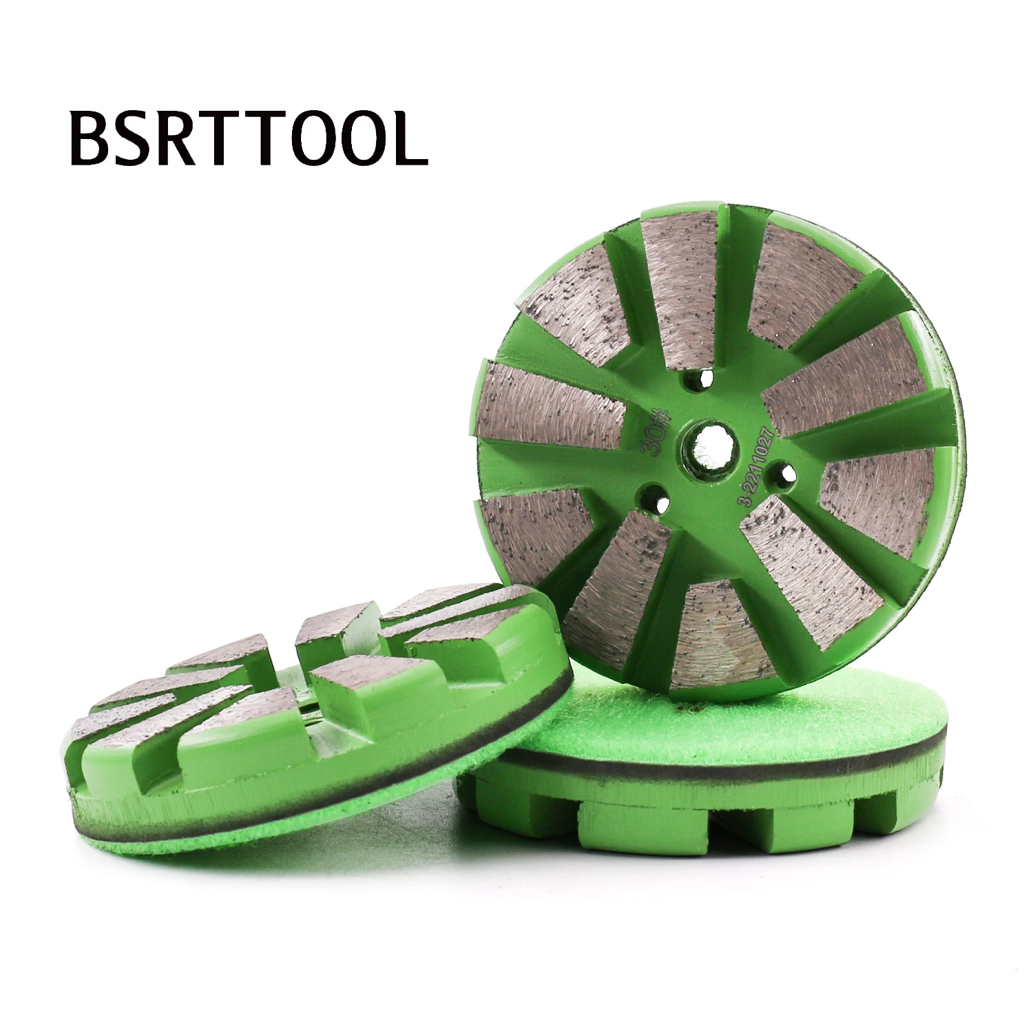 

BSRTTOOL 3 Inch Metal Diamond Polishing Pad Wet or Dry Concrete Floor Polishing Pad For Granite Stone Concrete Grit 30