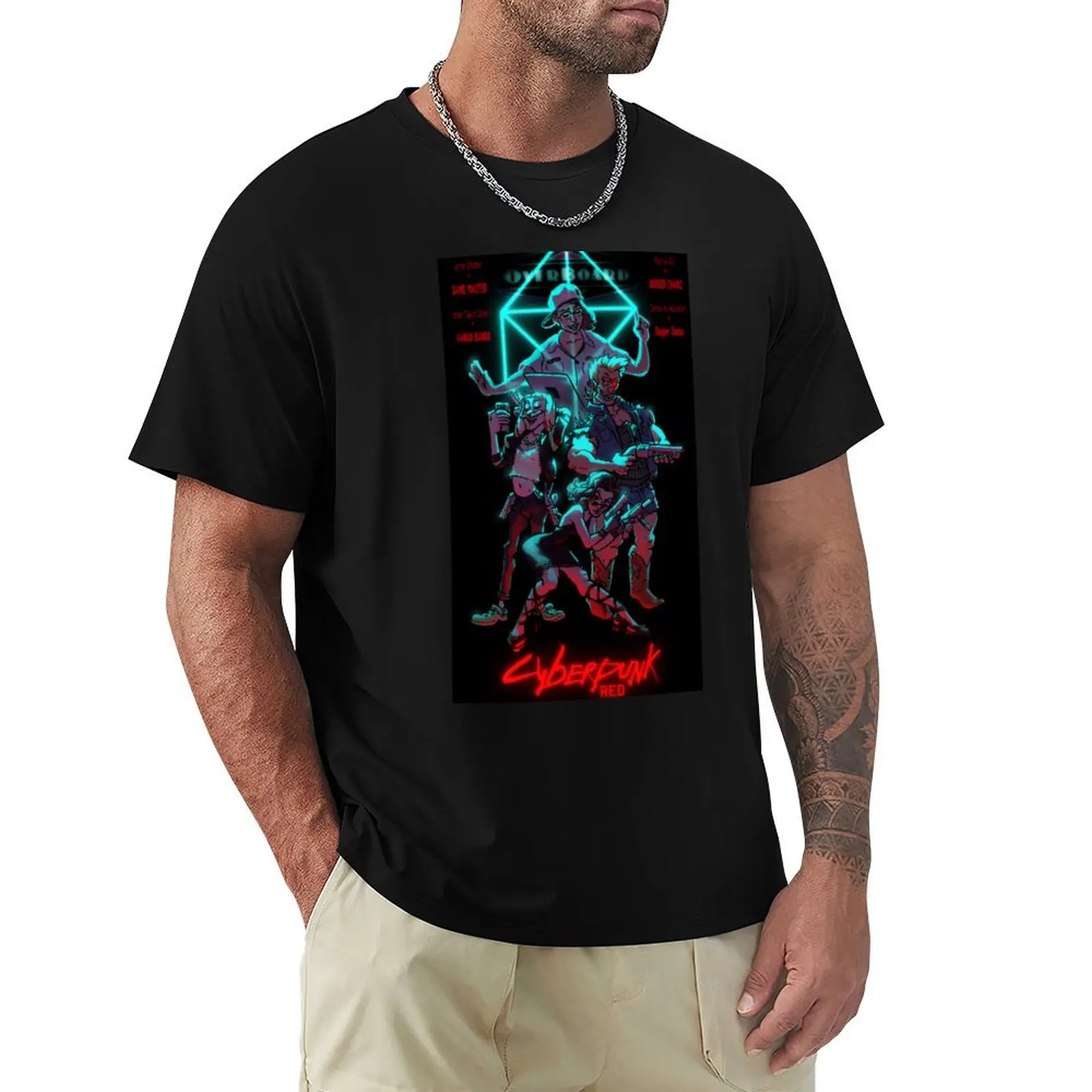 

Cyberpunk RED Poster - Polygon Overboard T-Shirt vintage vintage graphic tee workout shirts for men