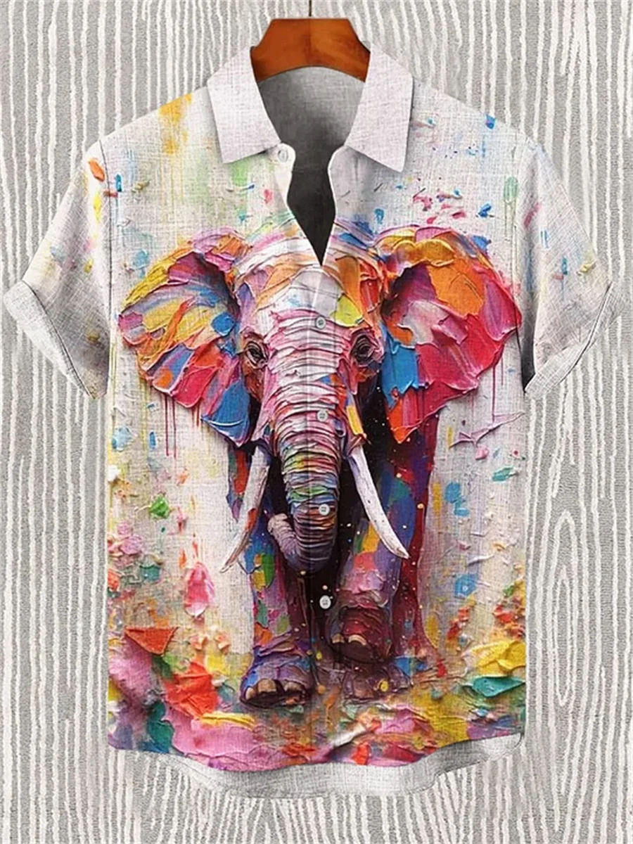 Men's Hawaiian Short-sleeved Shirt with Stylish Fighter Jet Print