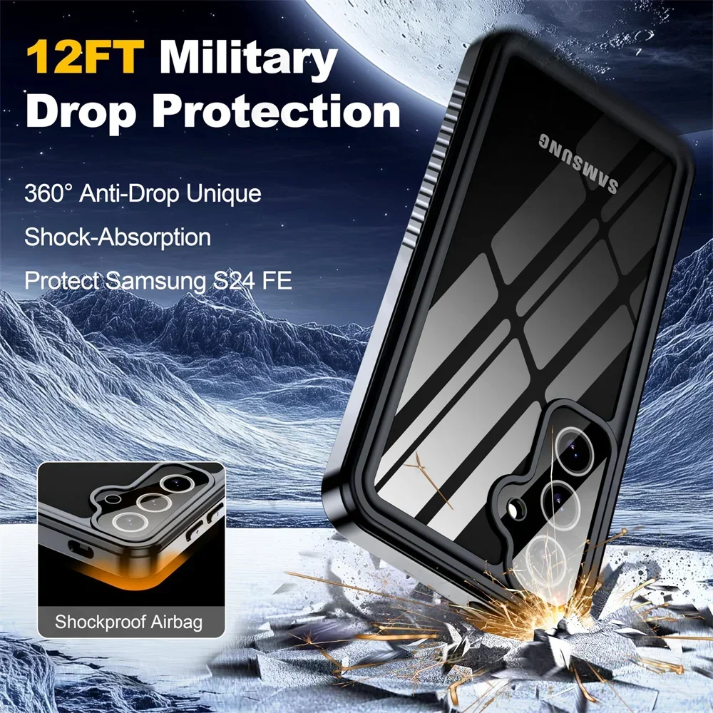 IP68 Shellbox Waterproof Case For Samsung Galaxy S25 S24 S23 S22 Ultra FE A55 A35 A15 4G 5G Aluminum Swimming Phone Luxury Cover