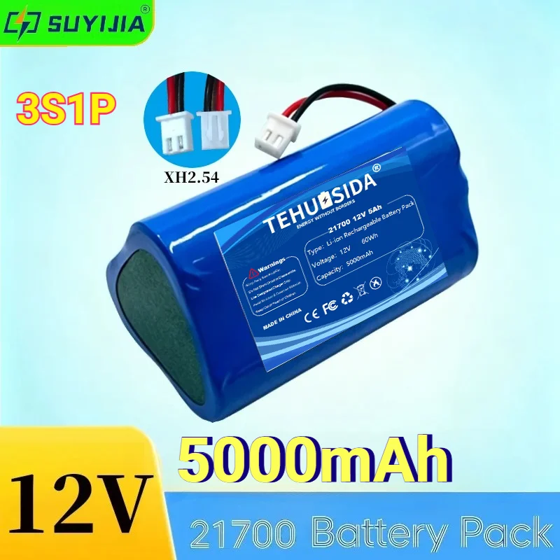 12V 5000mAh 3S1P 21700 Lithium-ion Rechargeable Battery Pack Solar Street Light Emergency Lighting Backup Power Supply