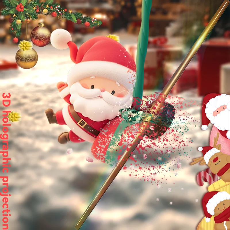 ثلاثية الأبعاد الهولوغرام مروحة 42 سنتيمتر ثلاثية الأبعاد جهاز عرض ثلاثي الأبعاد عرض إعلاني ضوء HD جهاز عرض ثلاثي الأبعاد لمتاجر القضبان حفلة عيد الميلاد #1