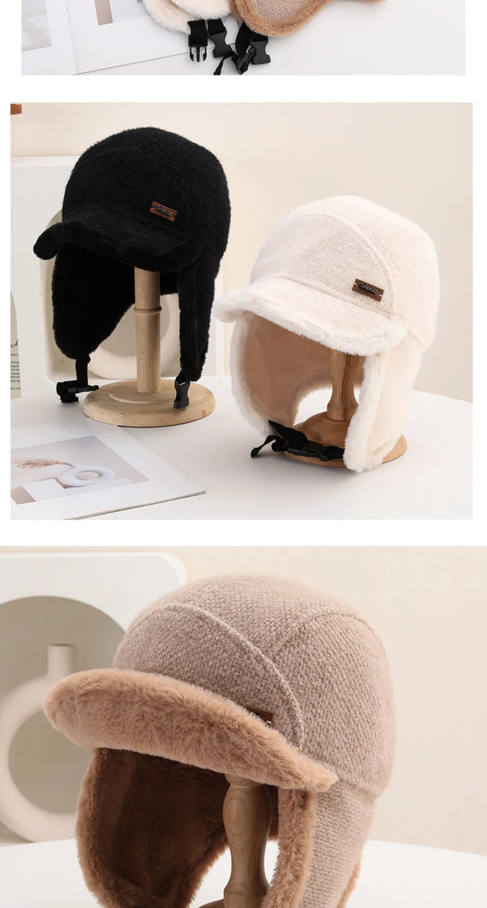 HT5022 Russische Hut Neue Dicke Warme Winter Htas für Männer Frauen Fleece Gefüttert Reit Hut Männlich Weiblich Schnee Ski Earflap Cap Bomber Hut – Detail 10