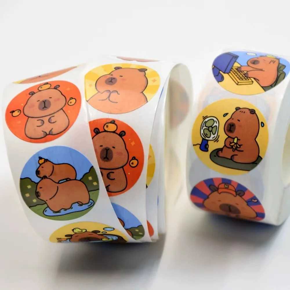 New Cartoon Capibala Sticker Cartoon Cute High Appearance Level Self-adhesive Hand Account Decorative Sealing Sticker
