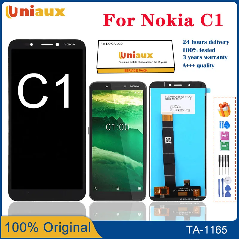 

5.45" Original For Nokia C1 LCD Display Touch Screen Digitizer Assembly Replacement For Nokia C1 TA-1165 LCD Repair Parts