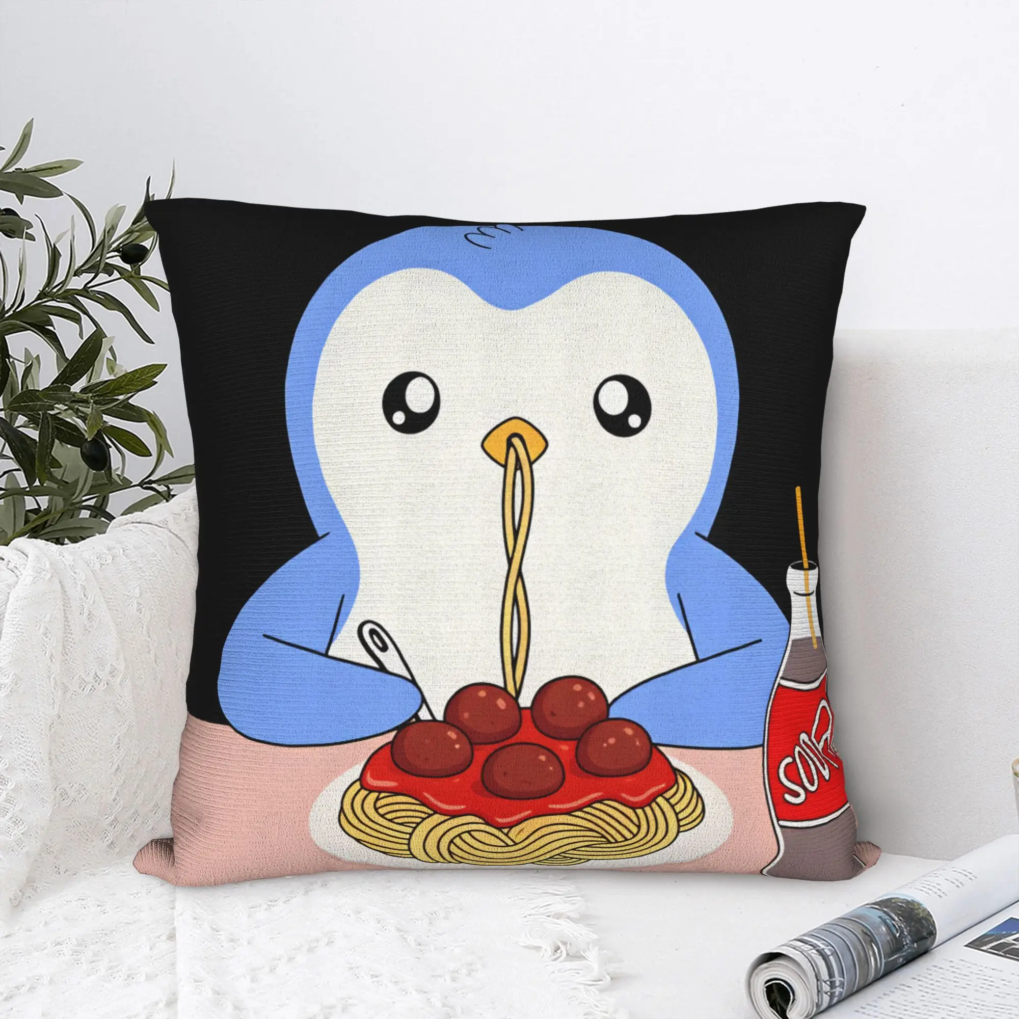 Cute Pudgy Penguin  Pillow Cover  Fashion Pillow Case For Living Room Chair Soft Pillowcases Birthday Present