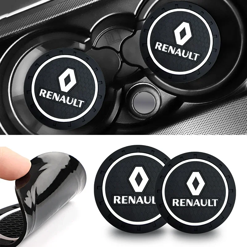 

Автомобильная подставка для чашки с водой, нескользящий коврик, эмблема, интерьер для Renault Megane 2 3 4, Twingo Clio Talisman Captur, автомобильные аксессуары