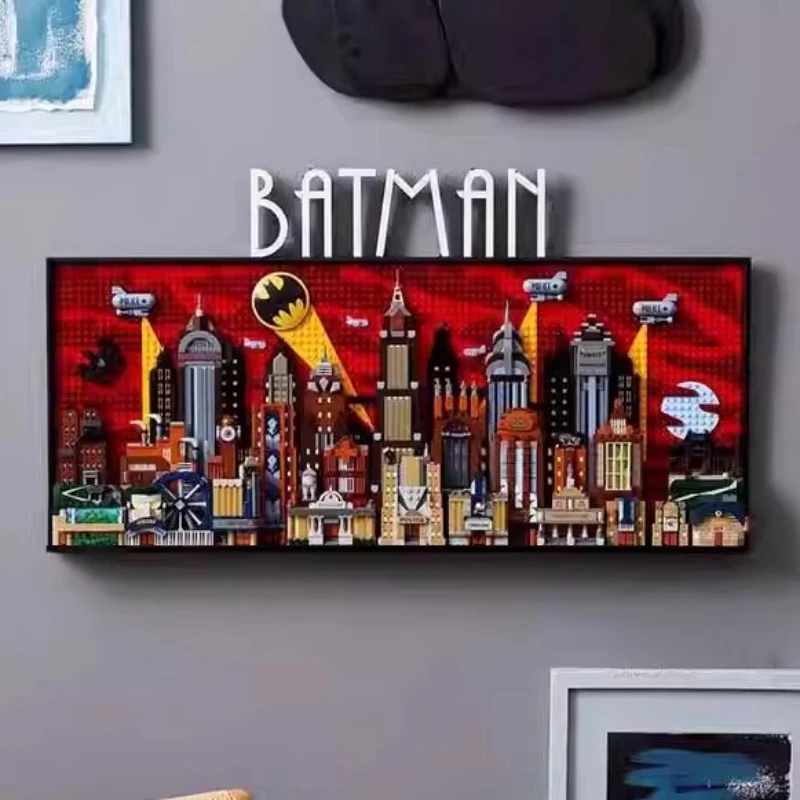 3091 قطعة من نموذج فني لمدينة جوثام، ديكور إبداعي لهدايا عيد الميلاد؛ لعبة مكعبات بناء تجميع الألغاز، مناسبة للأولاد