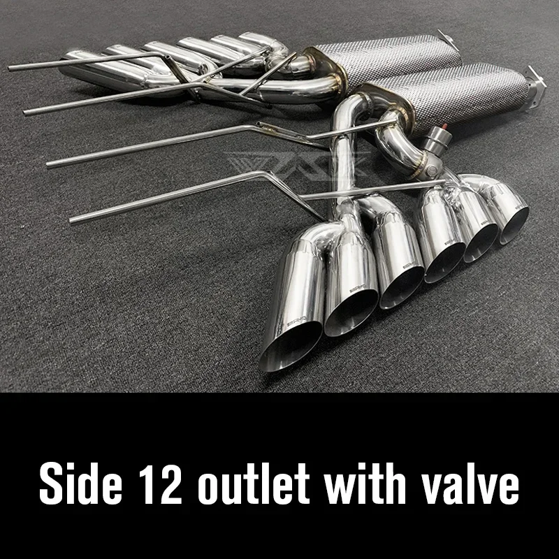 أنابيب كاتم صوت العادم Catback G63 G65 G55 G500 ماسورة عادم من الفولاذ المقاوم للصدأ لـ G63 2013-2019 عادم Catback