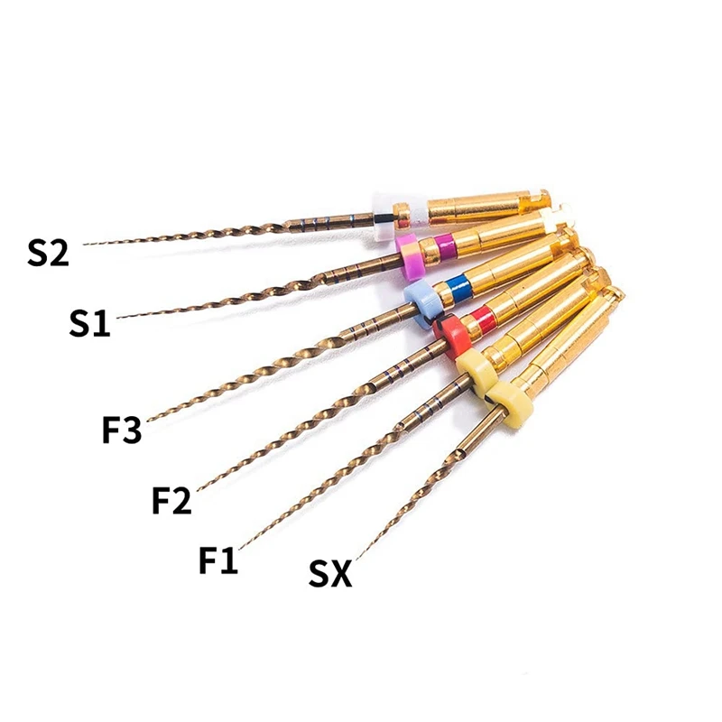 Arquivos de memória controlados Endo, Protaper X-Pro Gold, Arquivos rotativos NITI, Kit de peças de acessórios, sortidas 25mm, 6 peças