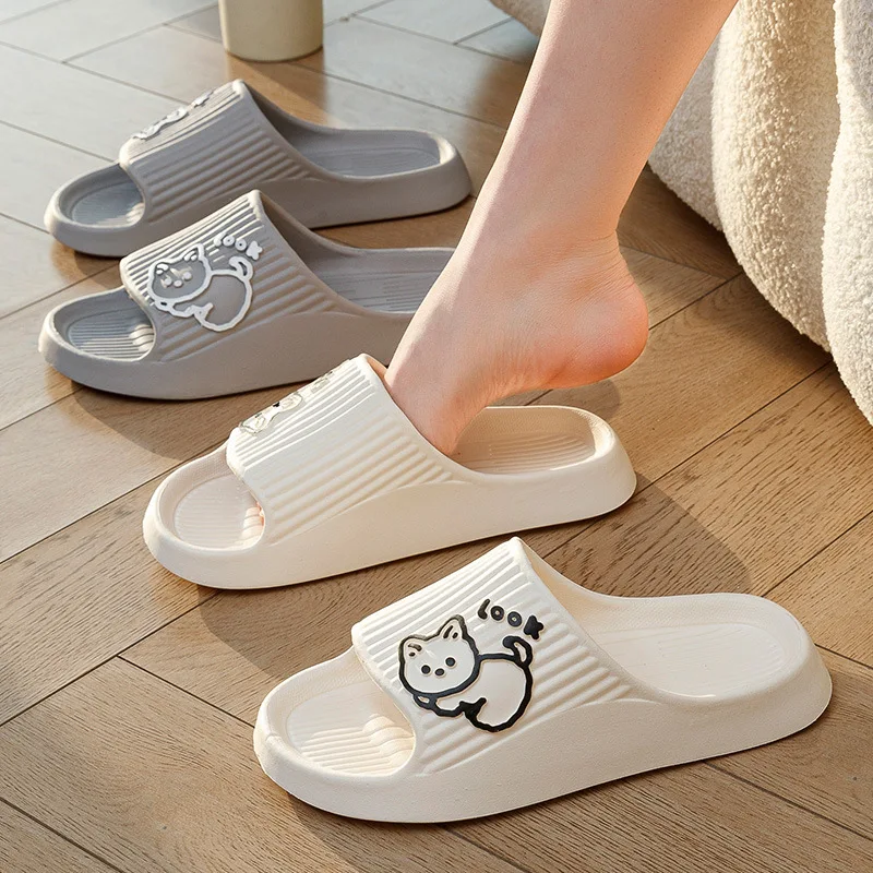 

Fashion Cat Unisex Indoor Slippers Cute Cartoon No-Slip Light Sandals Soft Lovely Home Shoes for Women and Men