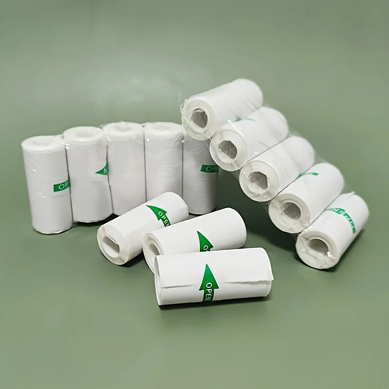 

10 Rolls 57mm White Thermal Sticker Paper - Self-Adhesive Labels for Pocket Printers, Photo/Notes/Journals/Diary No Ink Printing