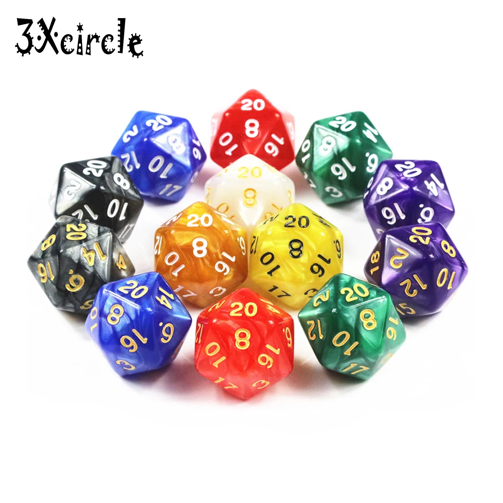 Top Kwaliteit 10 Stuks Trpg Pearlized Effect D20 Dobbelstenen Voor Dndgame 20 Zijdige Spel Data Rijke Kleuren Desktop Spel.