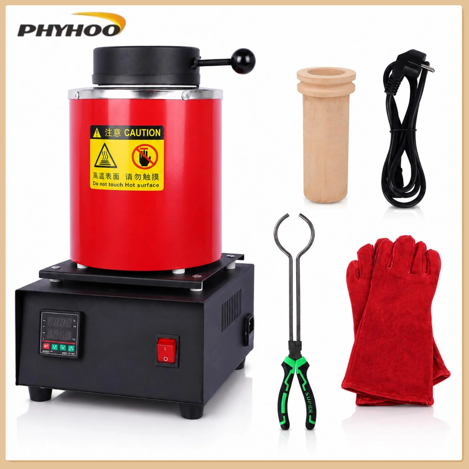 1150 High Temp Electric Melting Furnace 1/2/3KG Gold Silver Copper Smelting Machine Jewelry Casting Tool for Jewelry Making