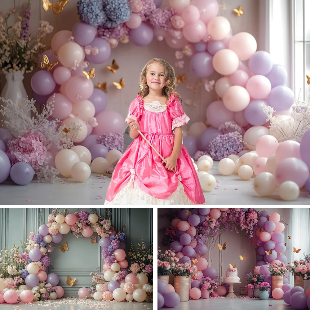 

Baby Shower Balloon Cake Backdrop Photography Newborn Birthday Party Decor Portrait Photographic Party Background Photo Studio