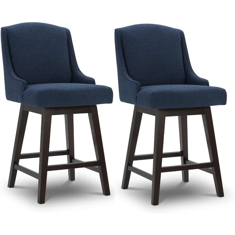 Altura do contador giratório bar fezes, tecido estofado bar fezes, conjunto de 2, 26 polegadas assento