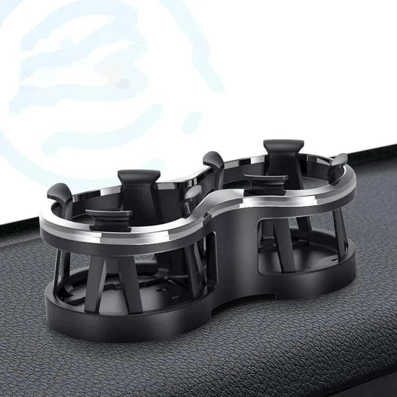 Dual Car Cup Expander Adapter Adjustable 2 in 1 Drink Bottle Mount Organizer for Vehicle Interior Auto Accessories Universal Fit