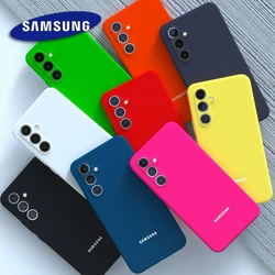 Original Liquid Silicone Phone Case for Samsung A54 A55 A35 A34 A16 A15 A14 A13 S21 S22 Ultra 5G Camera Protective Cover Funda