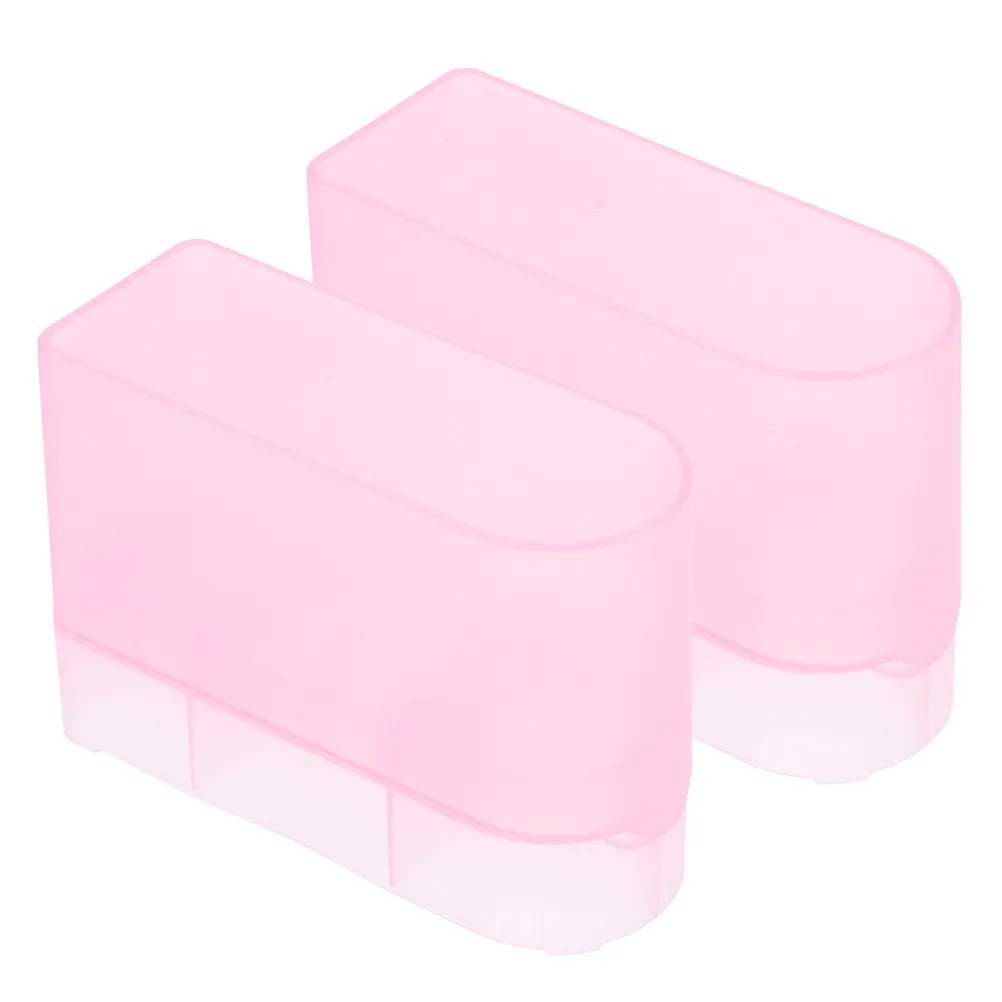 2Pcs Nail Drill Bits Storage Box Transparent Heavy-Duty Organizer for Manicure Grinding Heads Salon Tool Display Portable