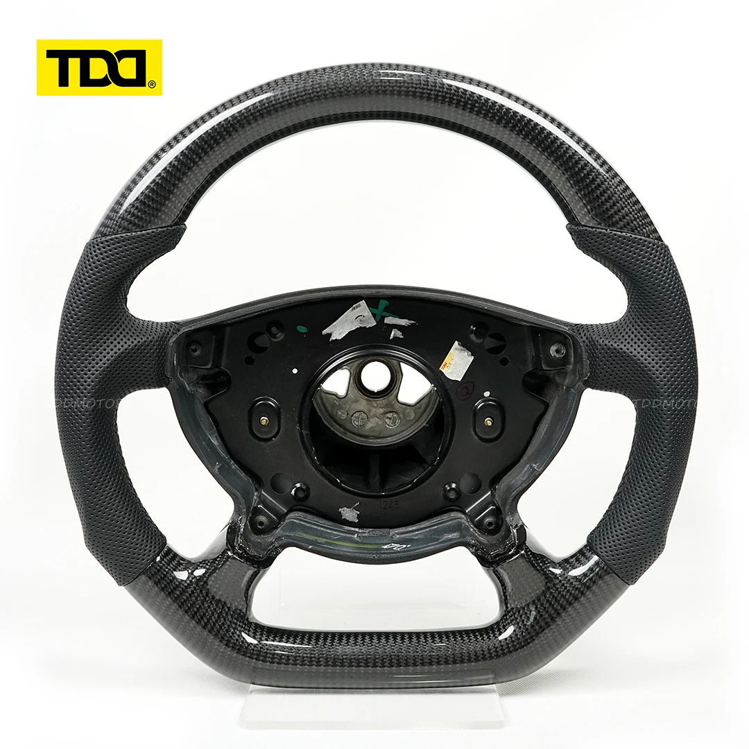 TDD 100% Real Carbon Fiber Steering Wheel for Mercedes Benz W210 Eather Perforated Steering Wheel