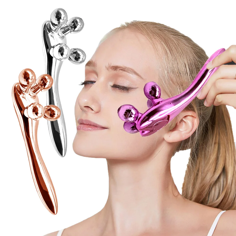 Face Lifting 4D Roller Massager 360 Rotate Full Body Shape Massage Facial Lift Up Double Chin Wrinkle Remover Muscle Relaxation