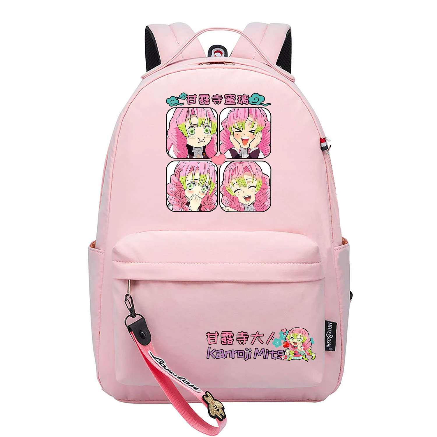 

Anime School Bags Kanroji Mitsuri Kawaii Bookbag Cartoon Daypack Women Pink Travel Backpack Small Shoulder Laptop Bagpack
