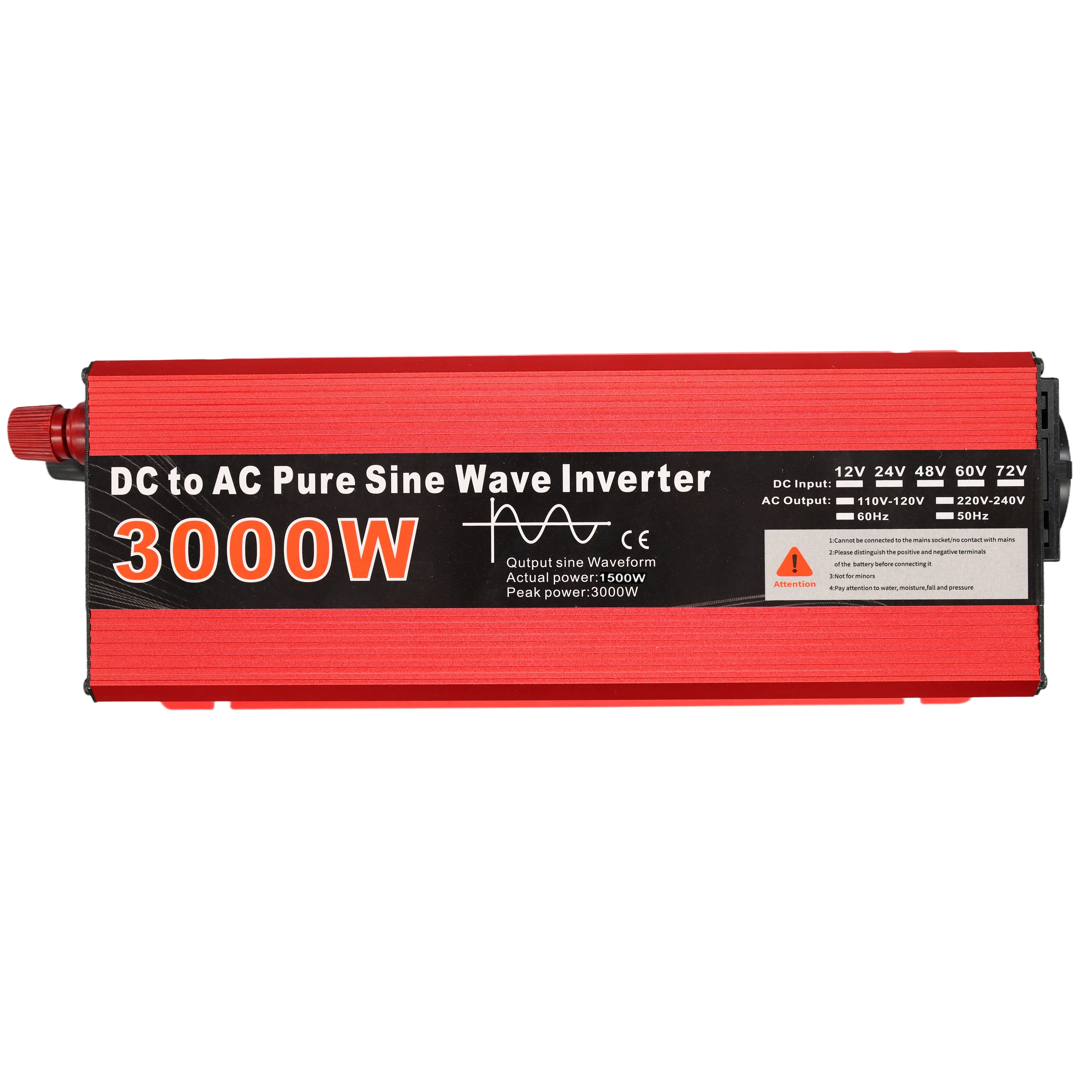 Pure Sine Wave Inverter 1000W 1600W 2200W 3000W 12V 24V 48V to 220V 50HZ Transformer Car Inverter Solar Inverter