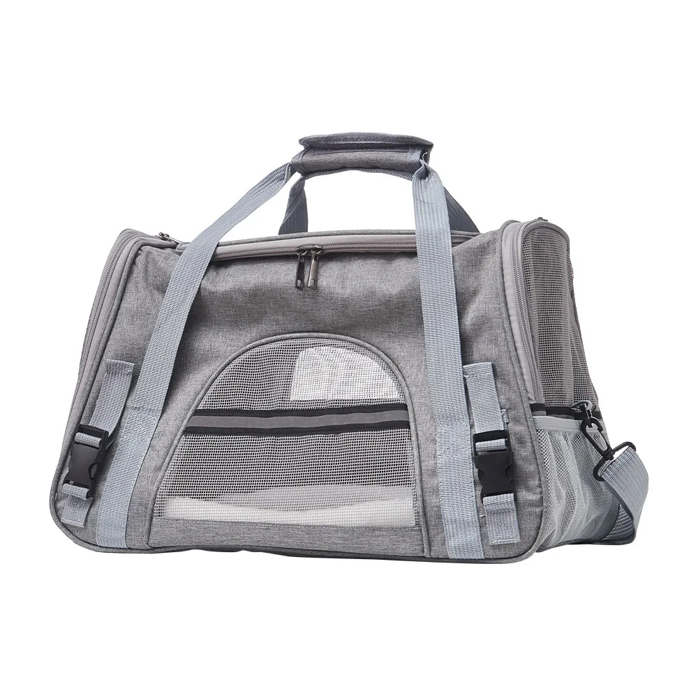 Grey Oxford Travel Pet Carrier