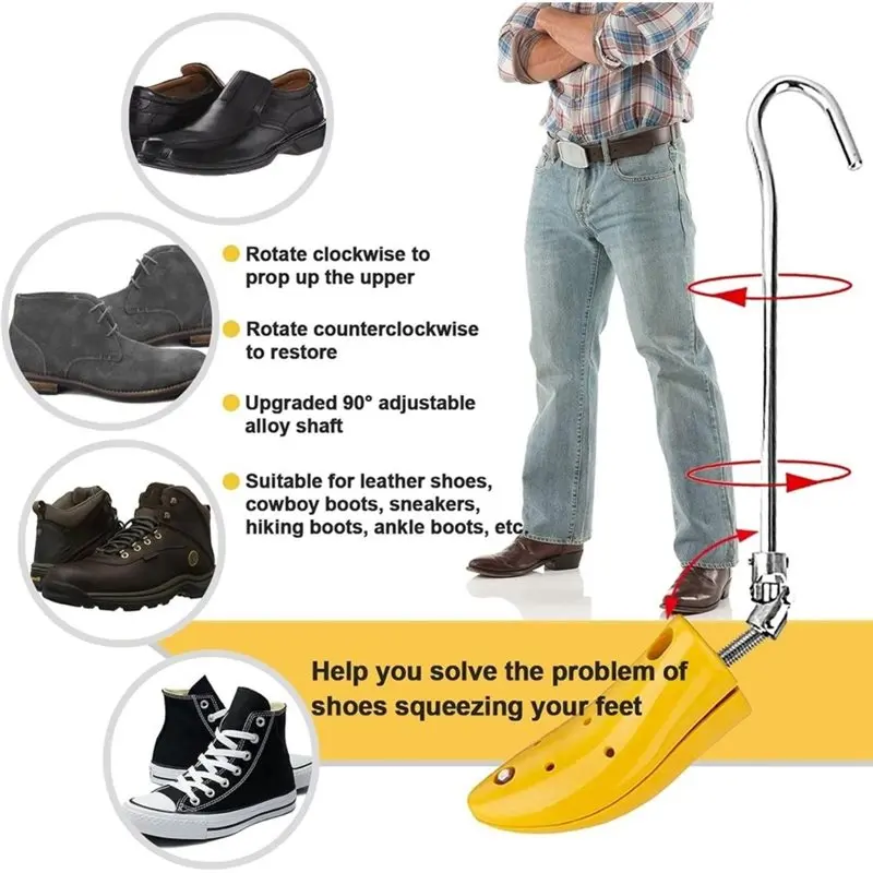 1Set Boot Stretcher With Instep Raiser & Inserts (Universal Fit),Boot Stretcher Instep-Raising Boot Stretcher
