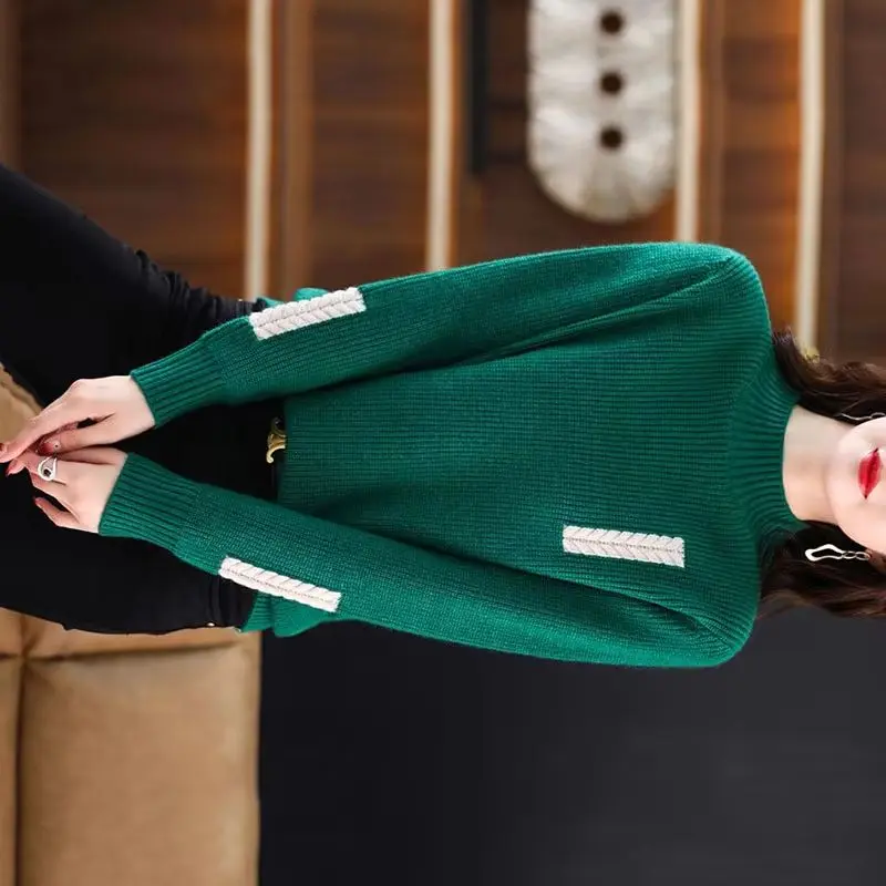 

Женский свитер, пуловер, новый осенне-зимний свободный короткий повседневный вязаный свитер с длинными рукавами, женская нижняя рубашка, джемпер, женские топы