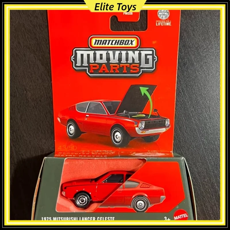 

Матч-коробка, движущиеся детали серии 1975 года, MITSUBISHI LANCER CELESTE, металлический масштаб 1:64, литая под давлением мини-модель автомобиля, коллекционная игрушка