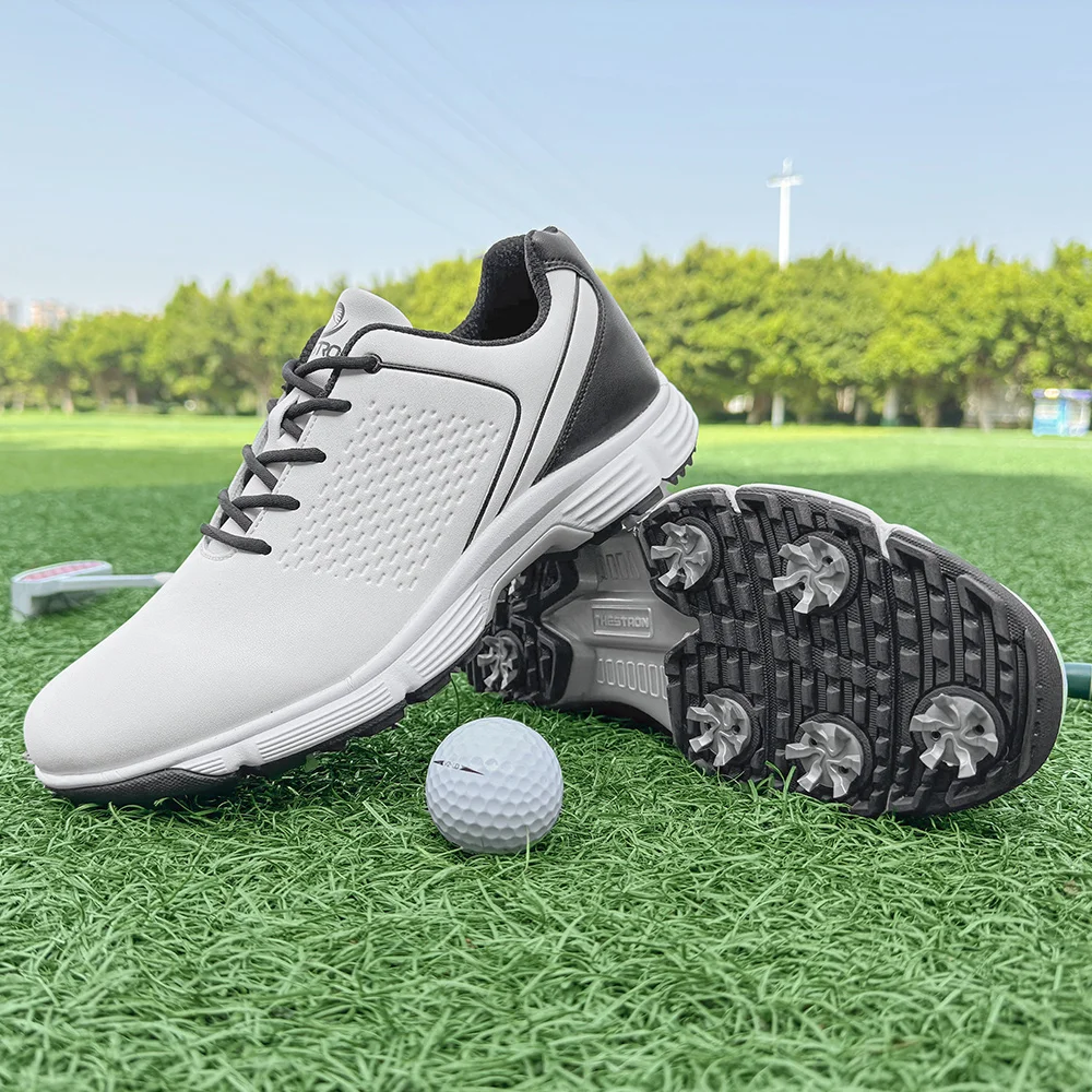 Professional Spiked Men Golf Shoes Waterproof Microfiber Anti-collision Toe Outdoor Competition Sports Sneakers size 39-49