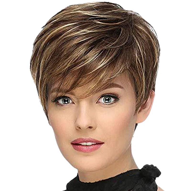 Short Straight Synthetic Wig Female Natural Wig For Role-Playing Party And Daily Use Wig-ABFB