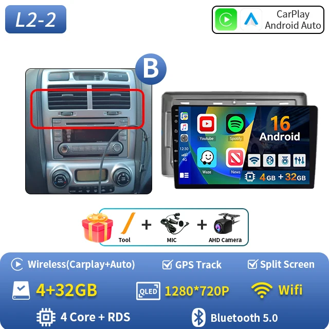 Android 16 autoradio voor Kia Sportage 2 2004 2005 2006 2007-2010 Auto Carplay GPS Multimedia Speler Stereo Navigatie Head Unit