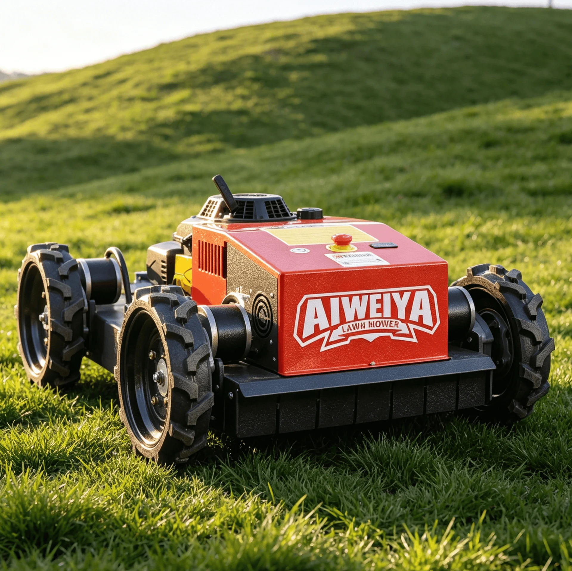 

Customized low noise remote lawn mower robot petrol adjustable cutting height for home garden hillside small family farm lawn da