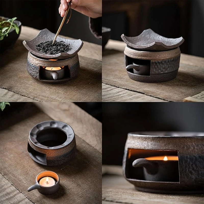 Ceramic Aromatherapy Stove Essential Oil Burner, Handmade Wax Melts Warmer with Tealight Holder and Teapot Warmer Retail