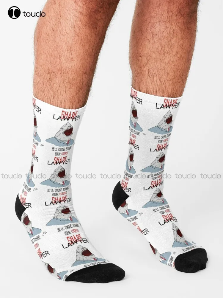 Shark Lawyer B-Movie Poster Socks Women'S Socks Unisex Adult Teen Youth Socks 360° Digital Print Harajuku Gd Hip Hop Gift Retro