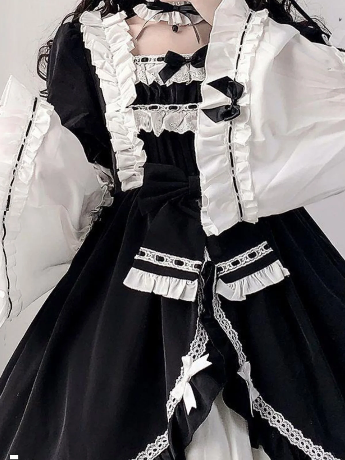 plus Size 300 Pou k Sweet Soft Girl Lolita Gonna da donna Princ Sle Long Sve Poliuretano Fibra elastica Autunno D...