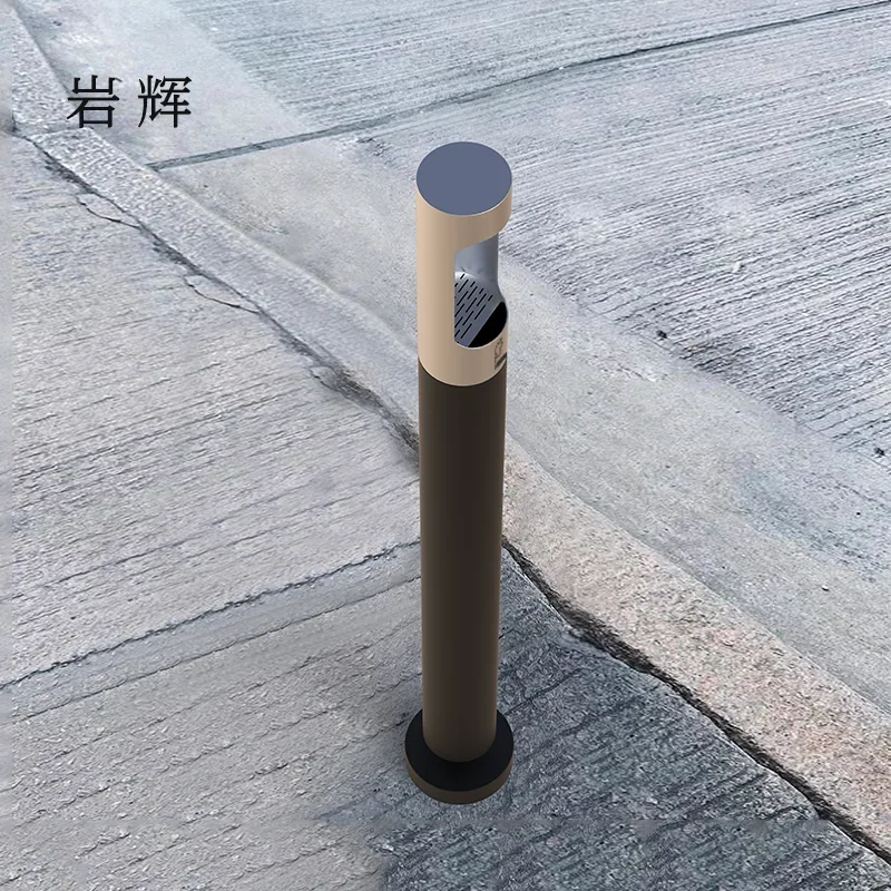Vertical ash column, outdoor smoking area cigarette butt collector stainless steel ashtray custom